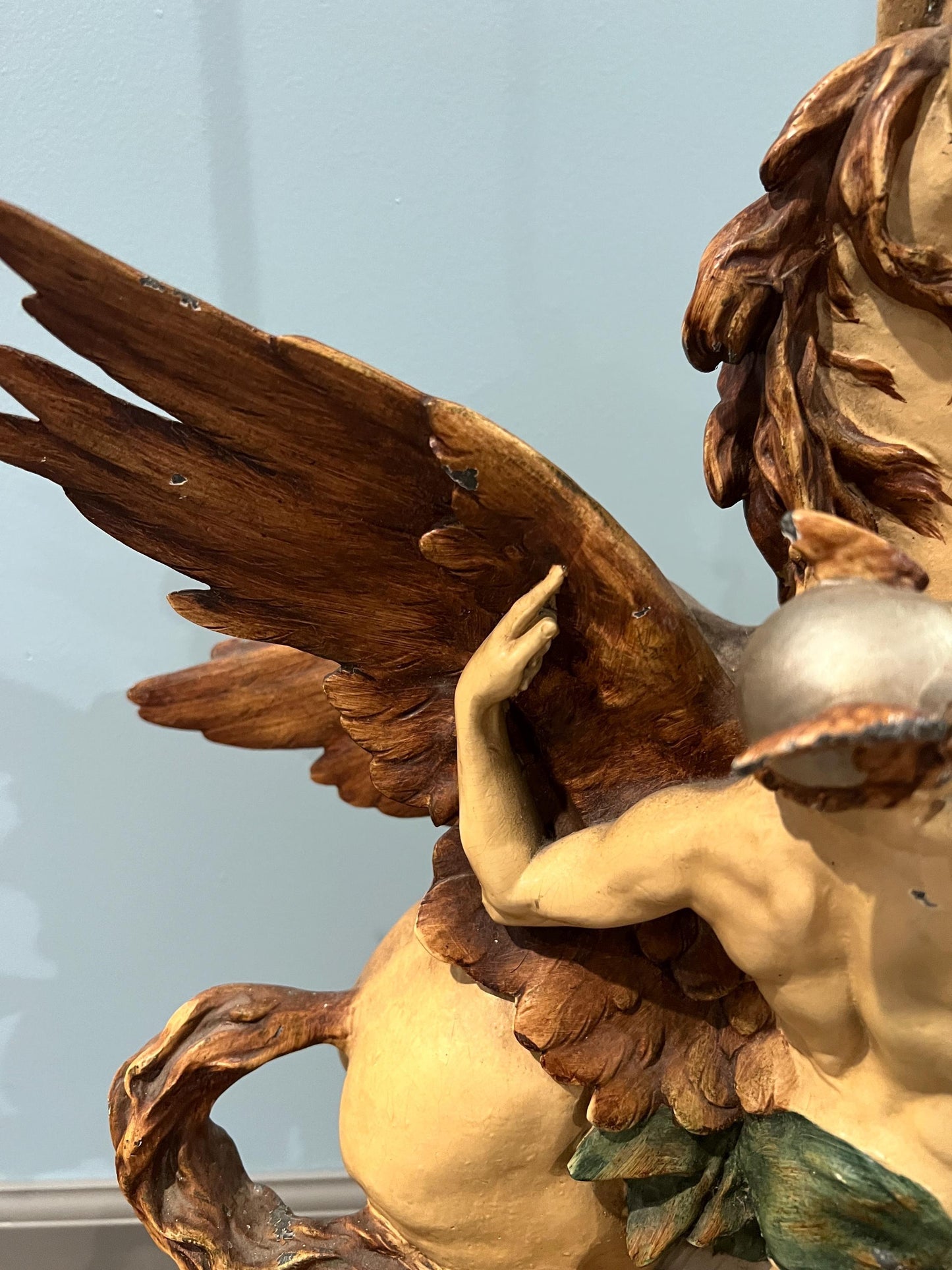 Mid-Century figural lamp | Perseus & Pegasus after Picault, Salon des Beaux-Arts 1888