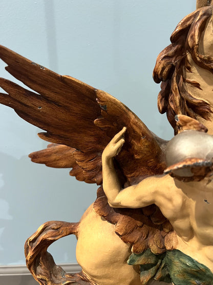 Mid-Century figural lamp | Perseus & Pegasus after Picault, Salon des Beaux-Arts 1888