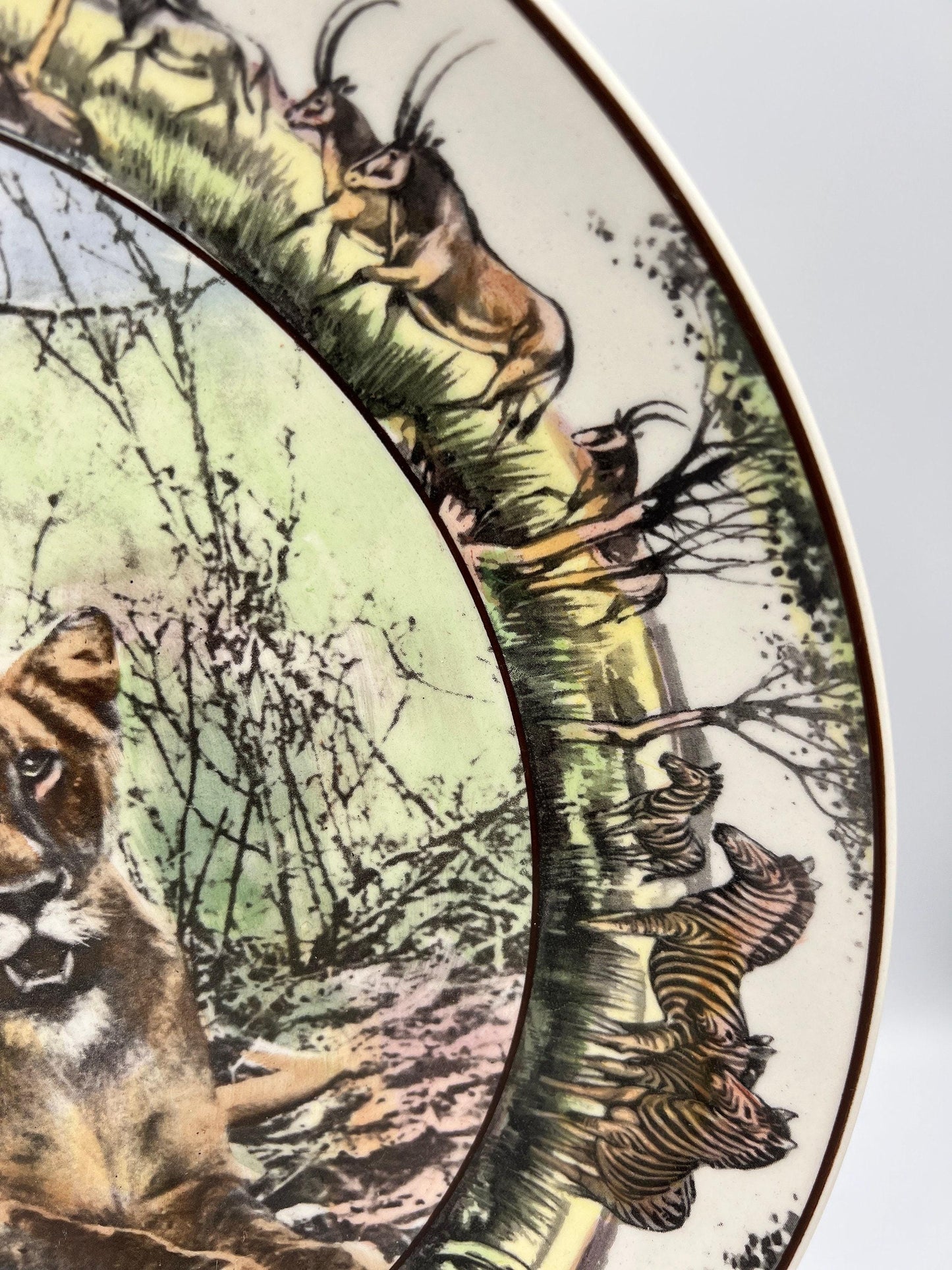Royal Doulton, pattern #D6369, 1936-1975. African Series - Lioness Chop Plate.