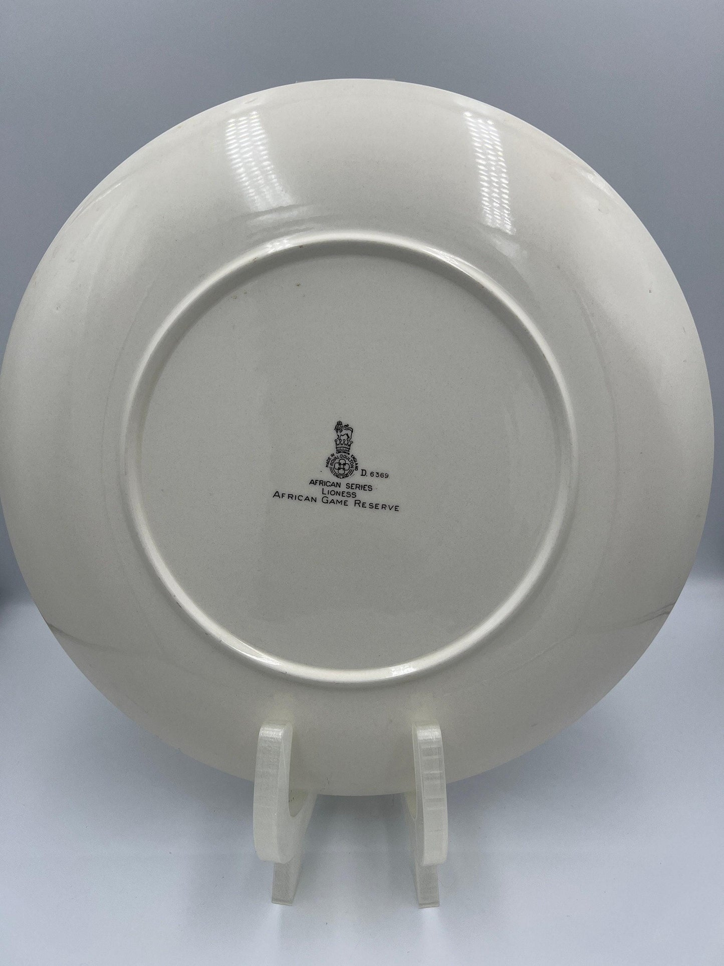 Royal Doulton, pattern #D6369, 1936-1975. African Series - Lioness Chop Plate.