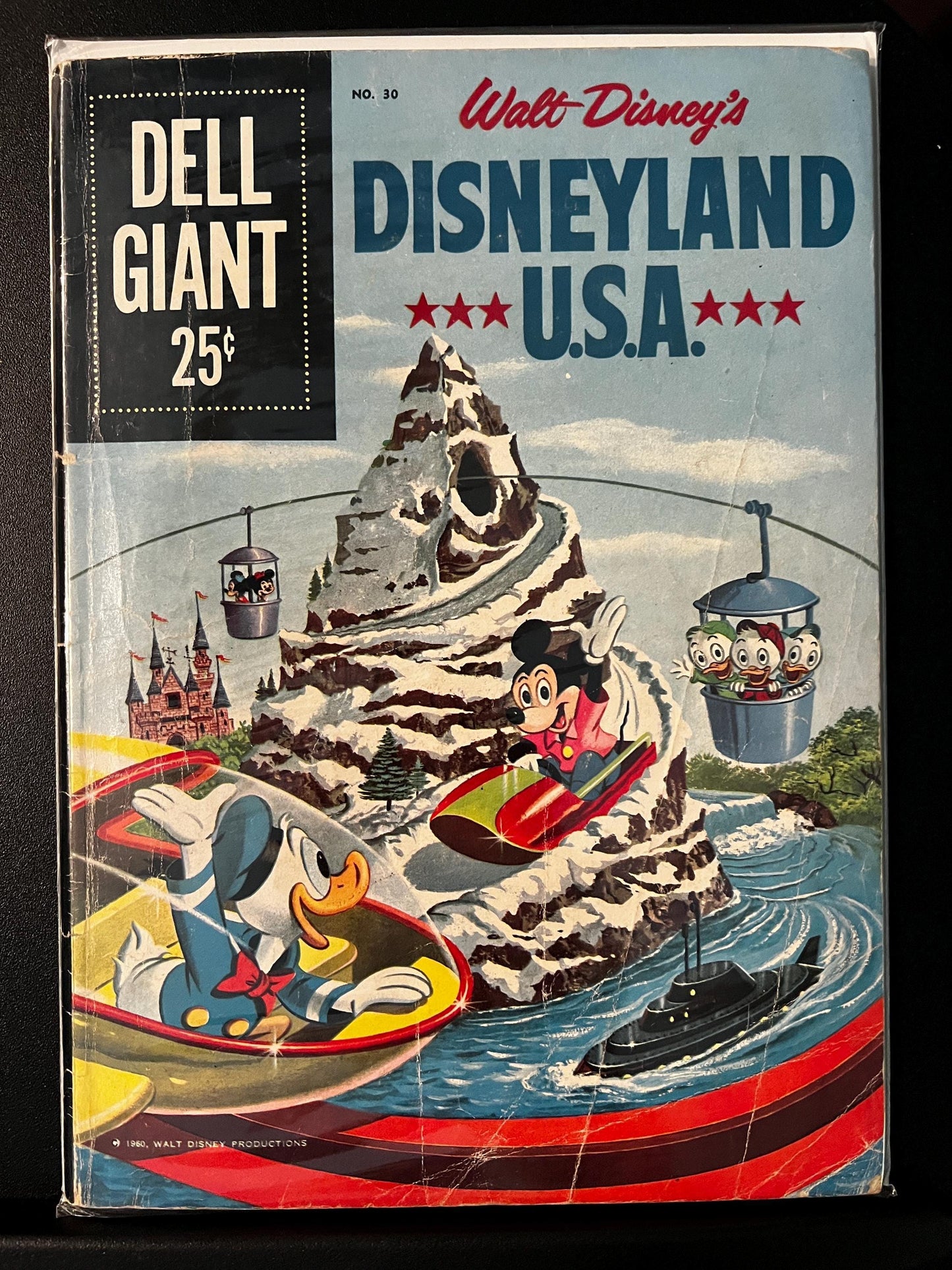 1960s Disney Dell Lot Disneyland U.S.A. Giant #30 + Robin Hood & Prince/Pauper Movie Classics  7 Book Reader Set