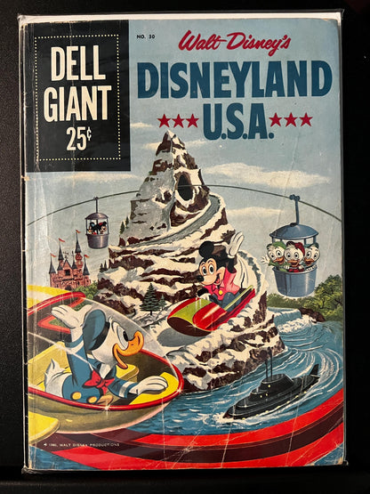 1960s Disney Dell Lot Disneyland U.S.A. Giant #30 + Robin Hood & Prince/Pauper Movie Classics  7 Book Reader Set