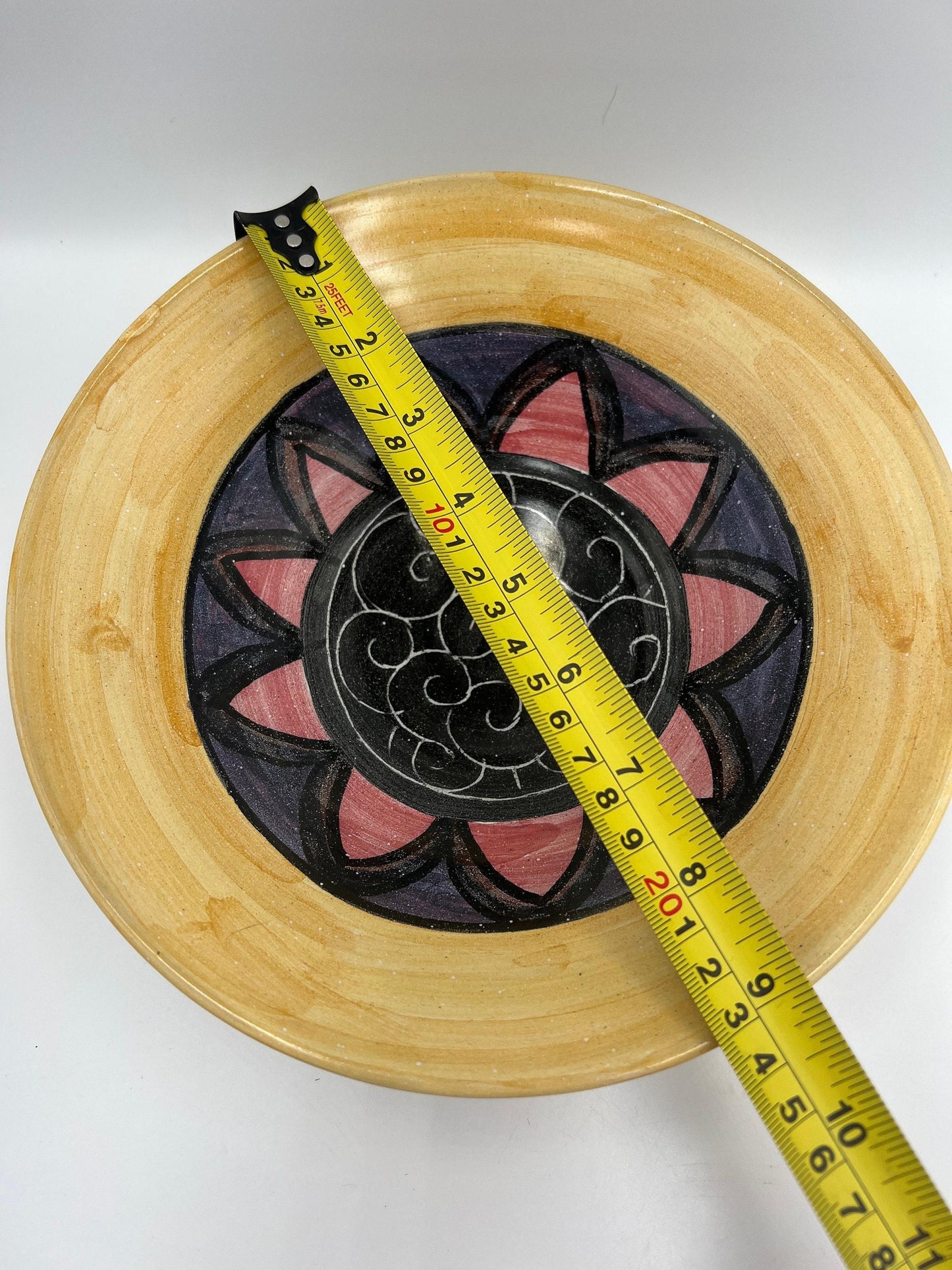 Signed W. Mitch Yung Art Bowl: Majolica Glaze, 11-inch Ceramic