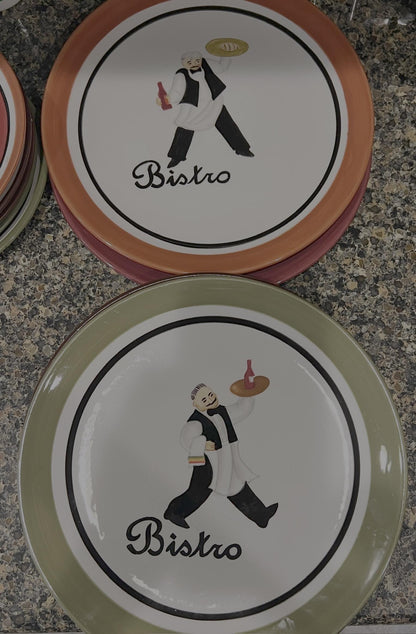 Vintage "Bistro" By Jennifer Brinley 11" and  8-1/4" Plates Certified International, set of 5