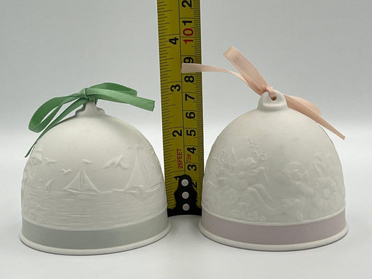 Lladro Pair of Bells, Summer Bell 1992 and Spring Bell 1991