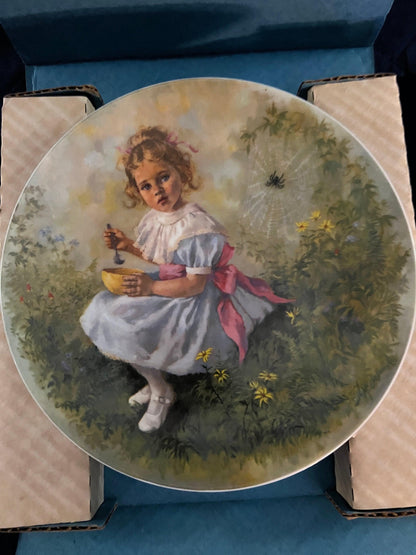 Mother Goose (series) TWO collector plates: Little Boy Blue and Miss Muffett