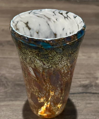 Hand blown Art Glass Cup or Tumbler- signed by artist Kathryn Starrs