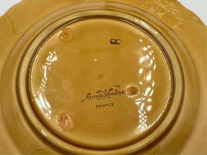 French Majolica Fruit Plates, Pear and Plums (7.5 Inch, Hand-Painted)