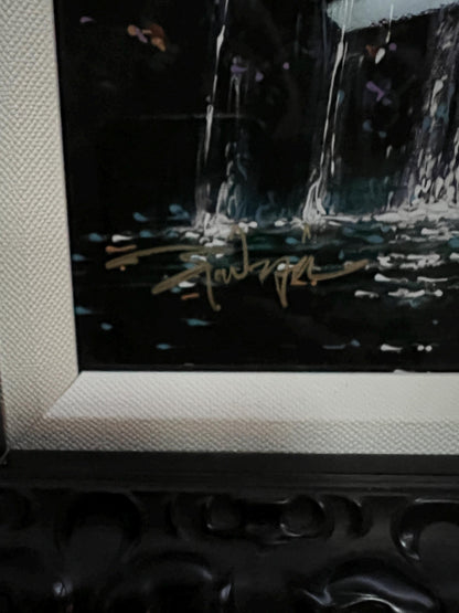 Hidden Waterfall Wall Art - Signed Wood Print by Rodel Gonzalez