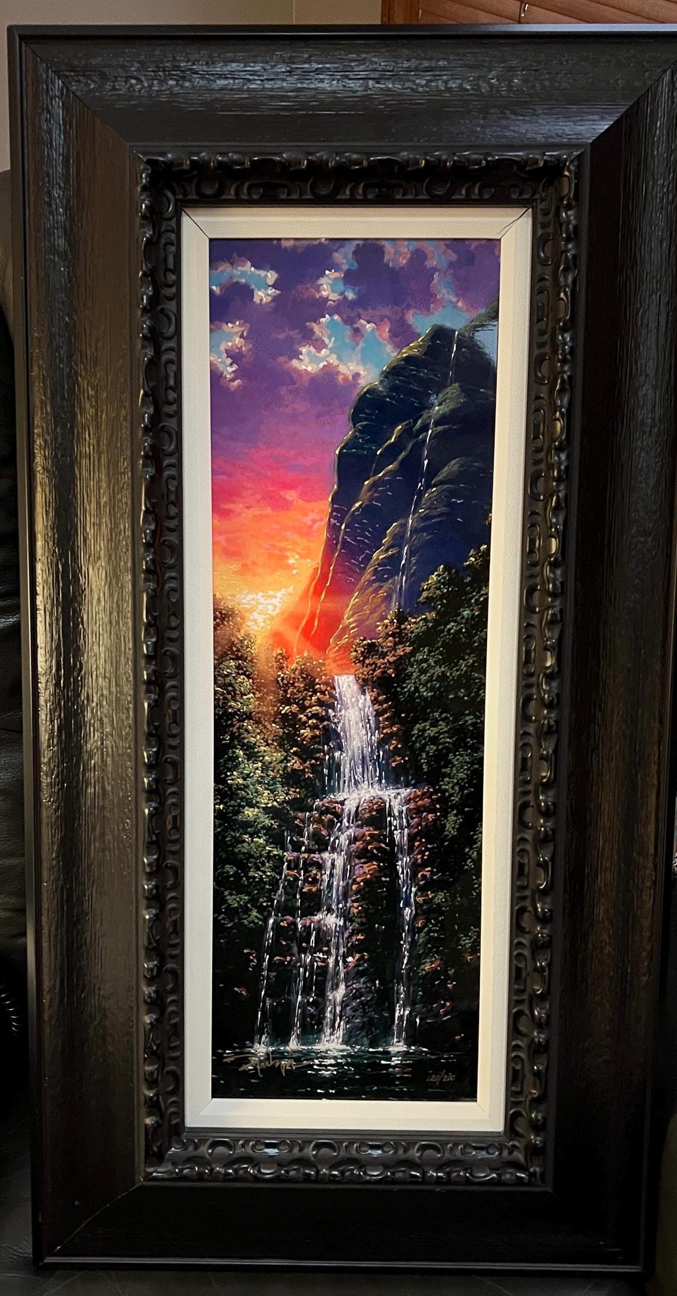 Hidden Waterfall Wall Art - Signed Wood Print by Rodel Gonzalez