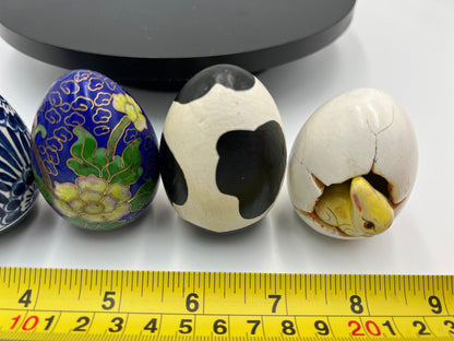 Quirky Decorative Eggs Set: 4 Hand-Painted Styles for Spring