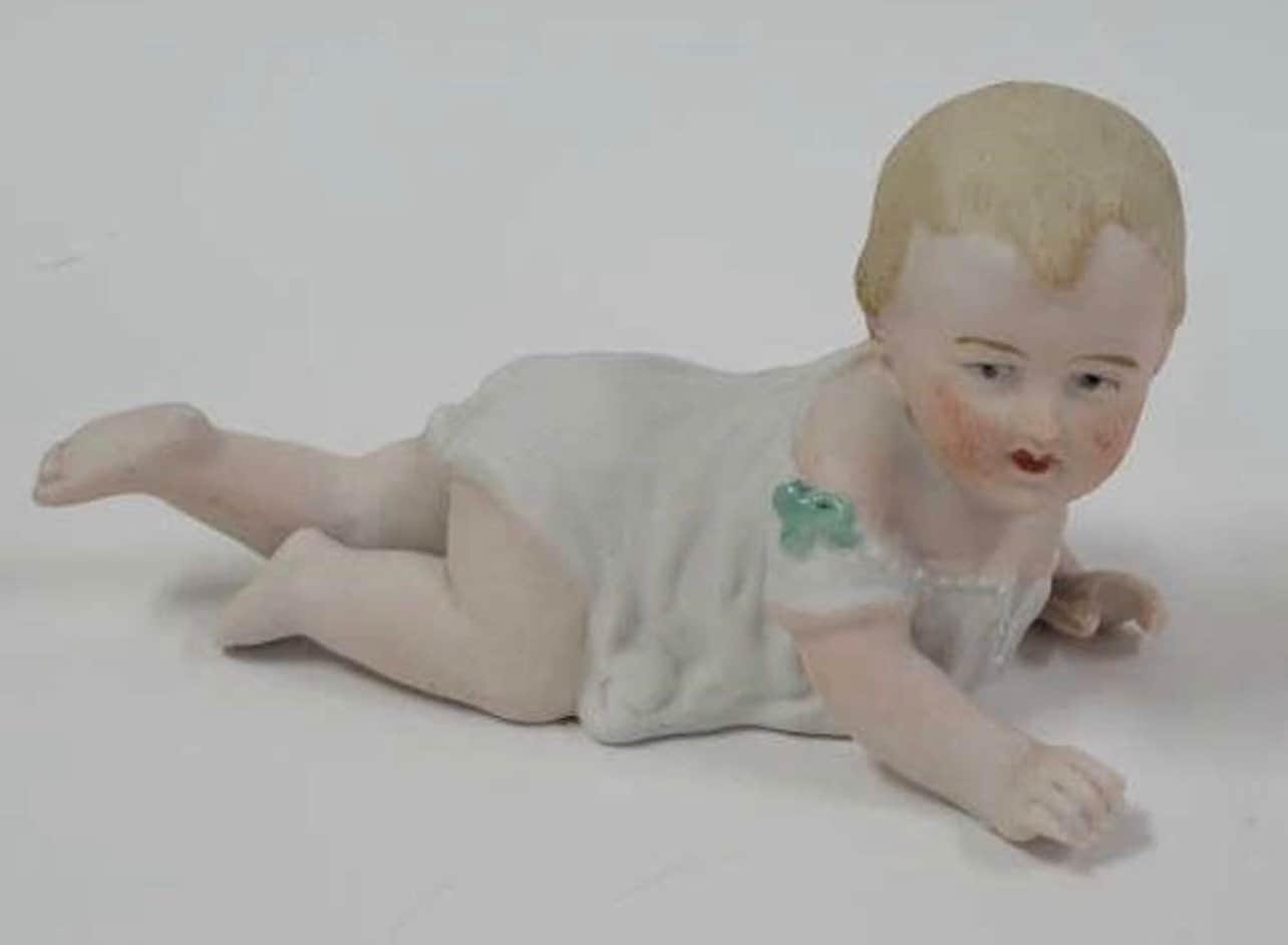 3 Small Antique German Bisque Piano Babies - Your choice