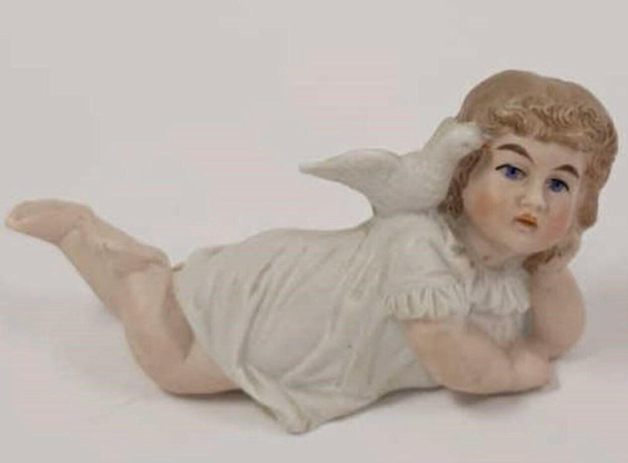 3 Small Antique German Bisque Piano Babies - Your choice