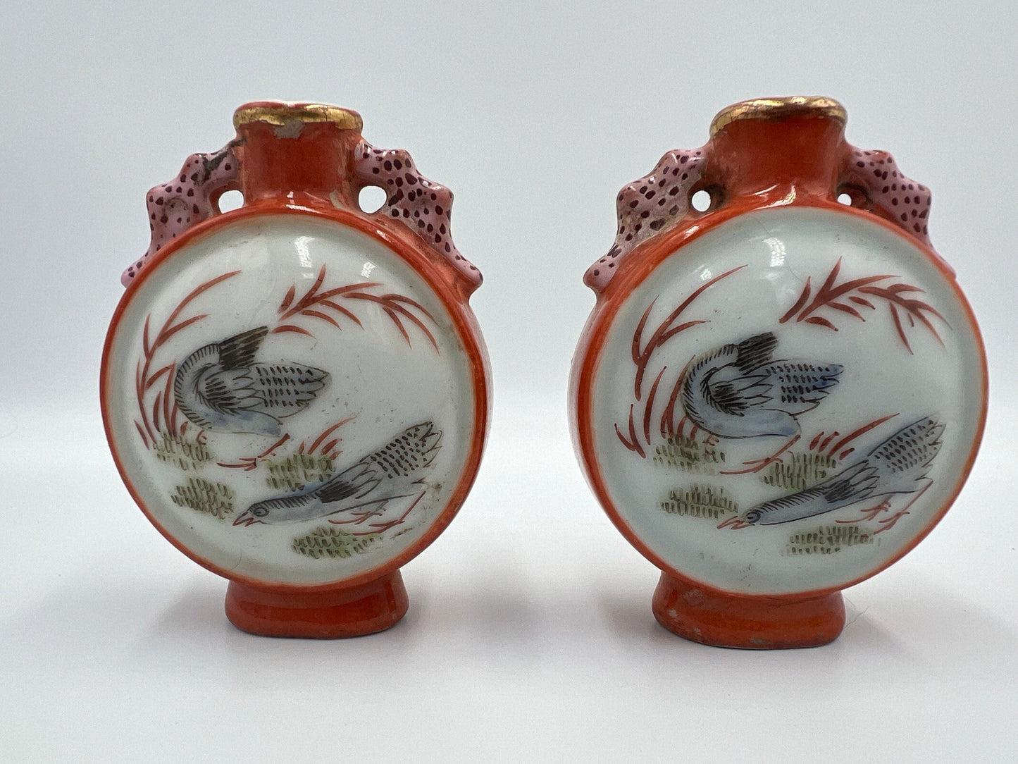 Famille Rose Porcelain Snuff Bottles: Chinese Art Collectibles (Set of Two)