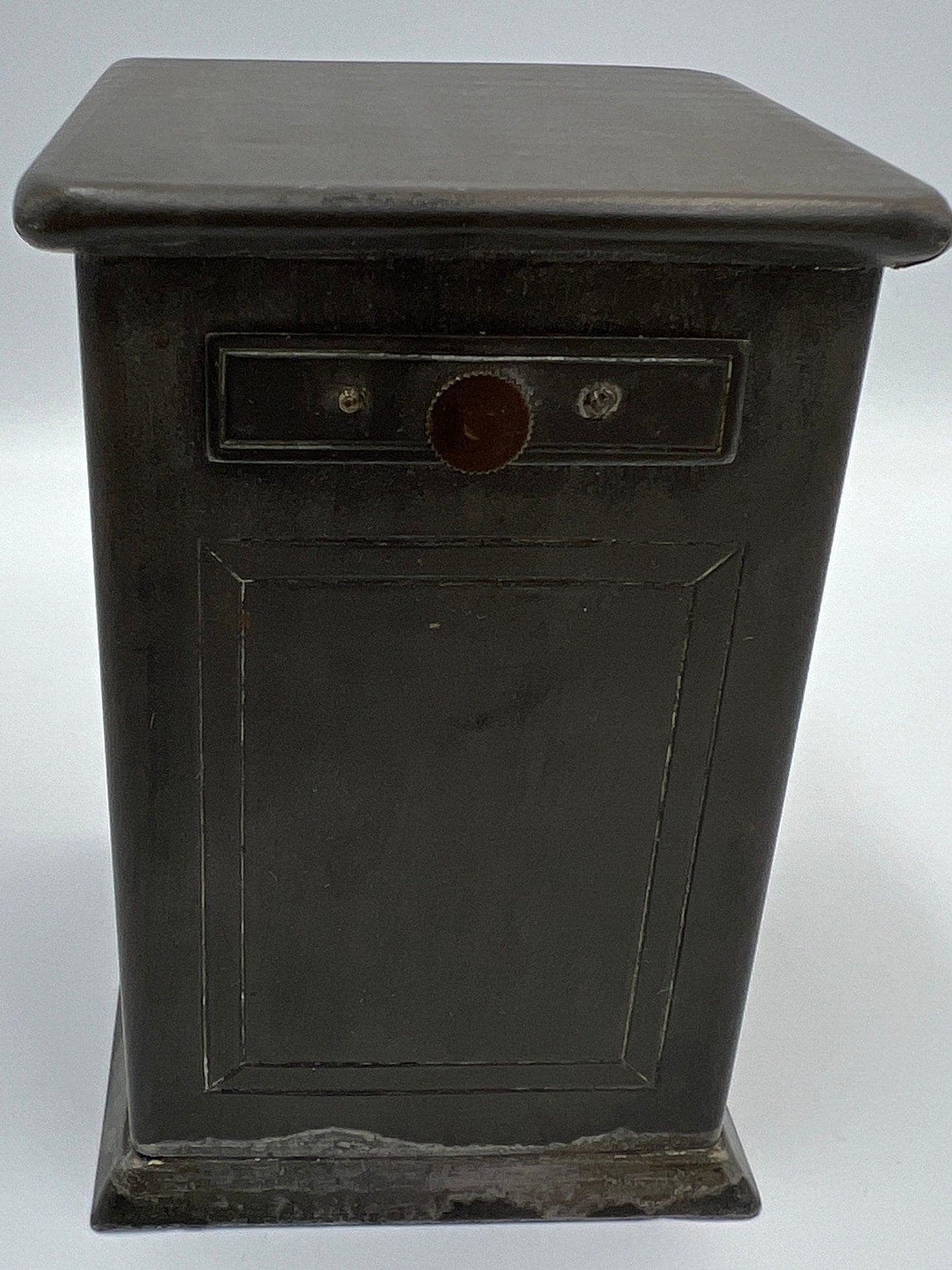 Tin Mechanical Bank with Trick Drawer for Penny circa 1890s
