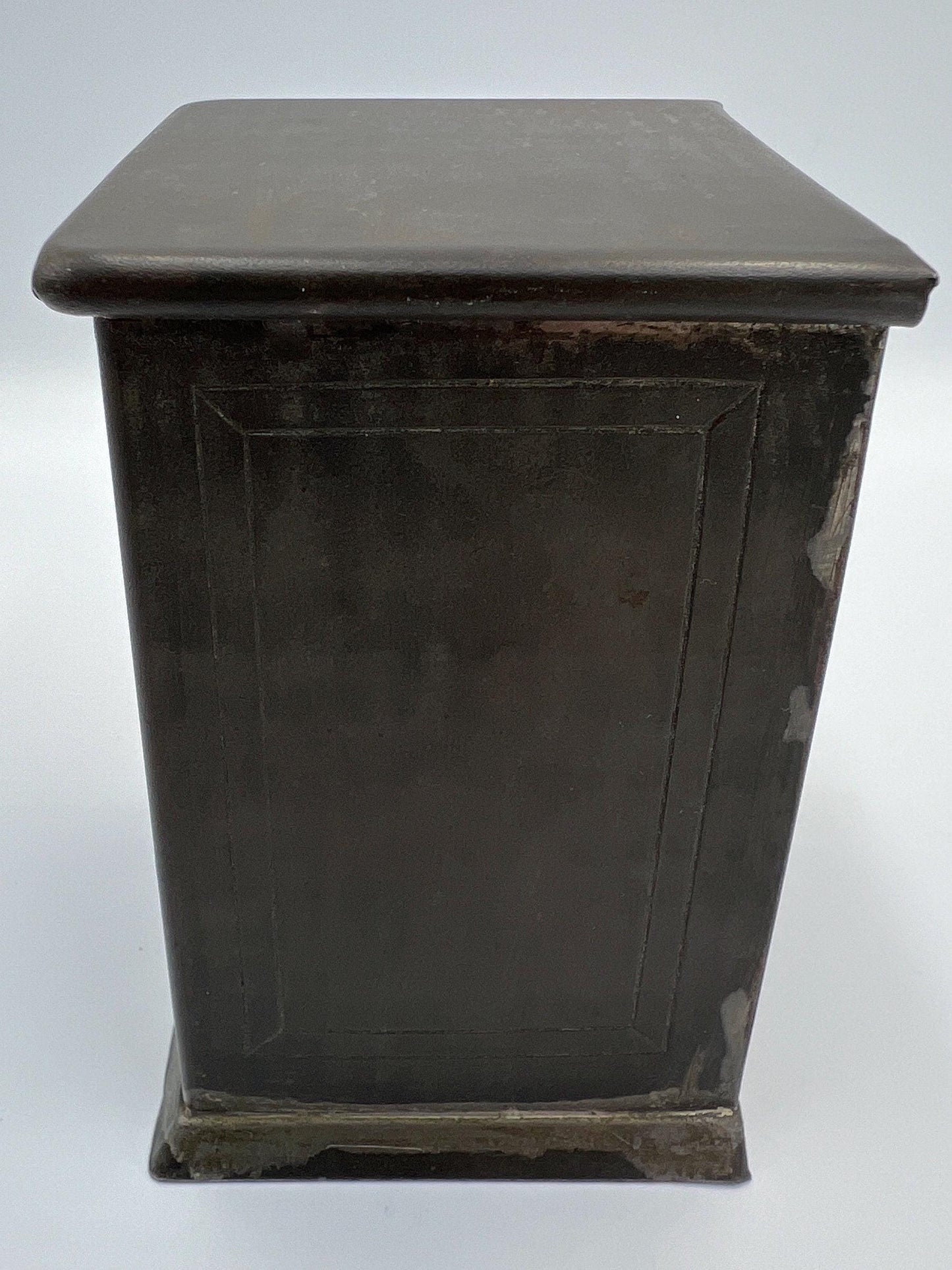Tin Mechanical Bank with Trick Drawer for Penny circa 1890s