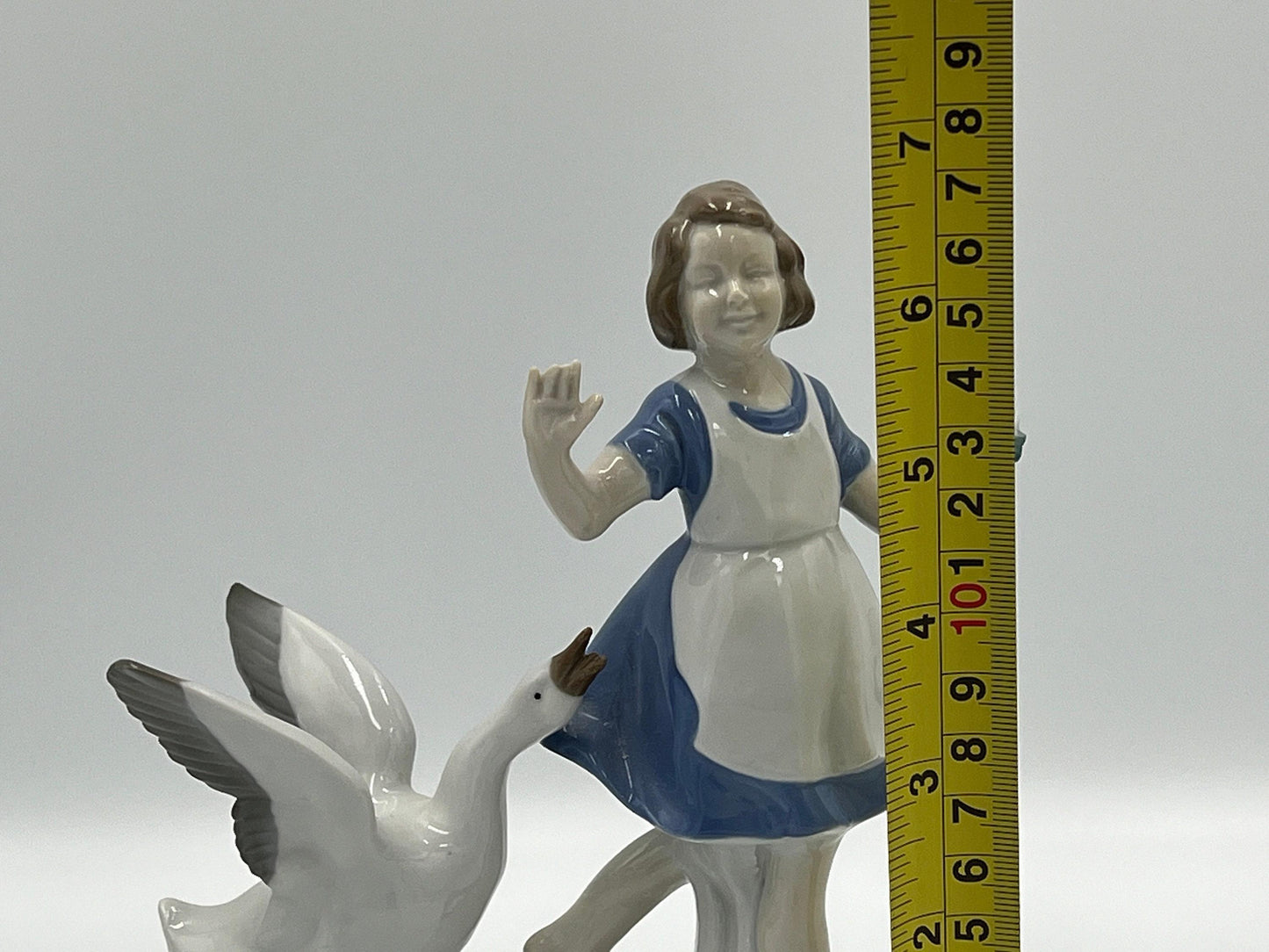 Grafenthal Porcelain Figurine, Barefoot Girl in Blue Dress (Vintage German Art)