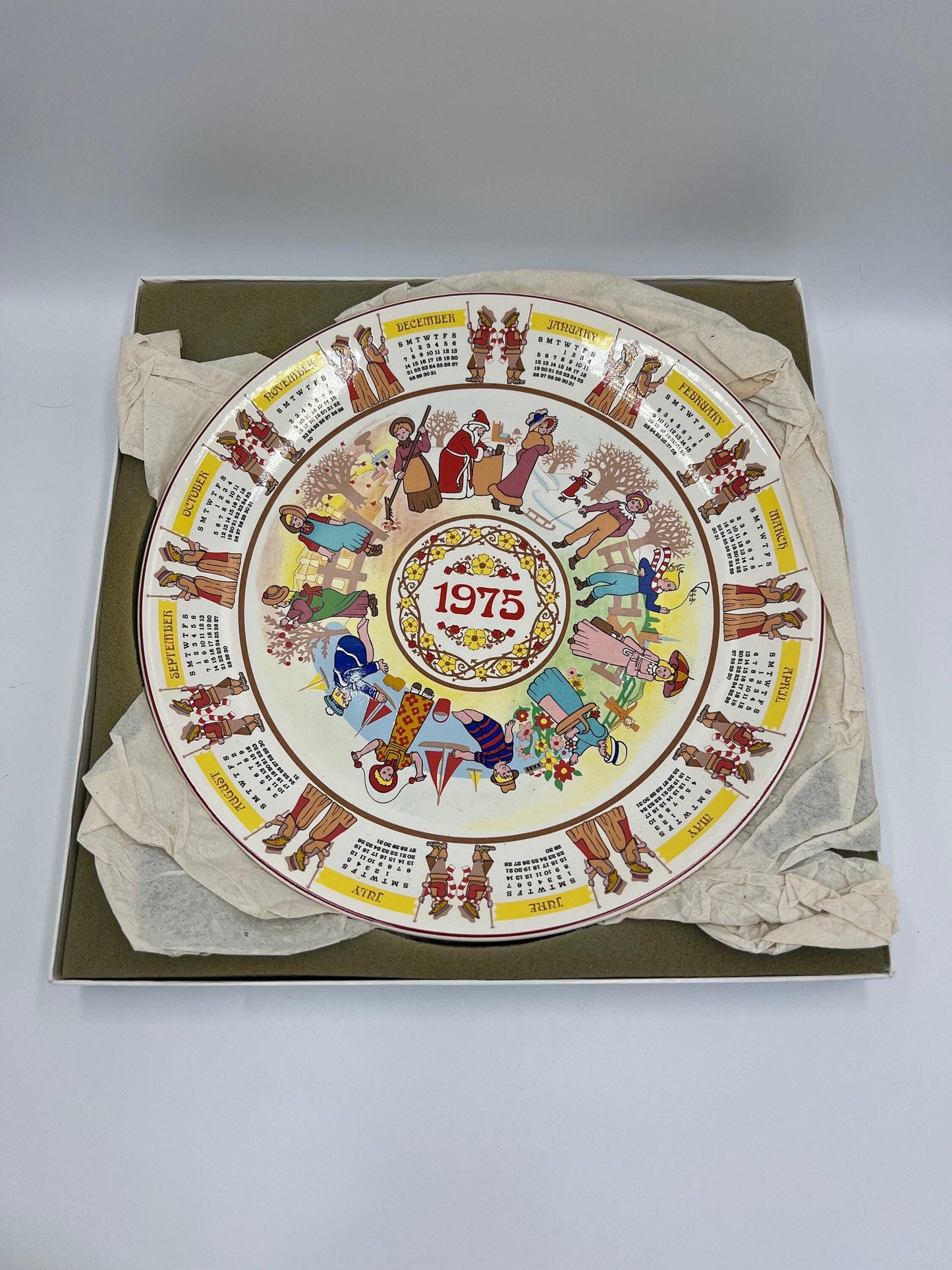 Wedgwood Calendar Plate: 1975 Children's Games, Porcelain Collectible