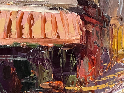 E Henderson Original impressionist street scene oil painting on canvas