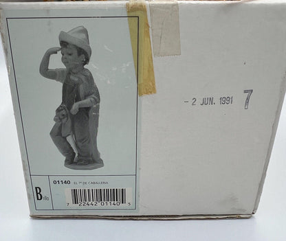 Boy on Hobby Horse Figurine: Lladro Little Conquistador - Porcelain Sculpture