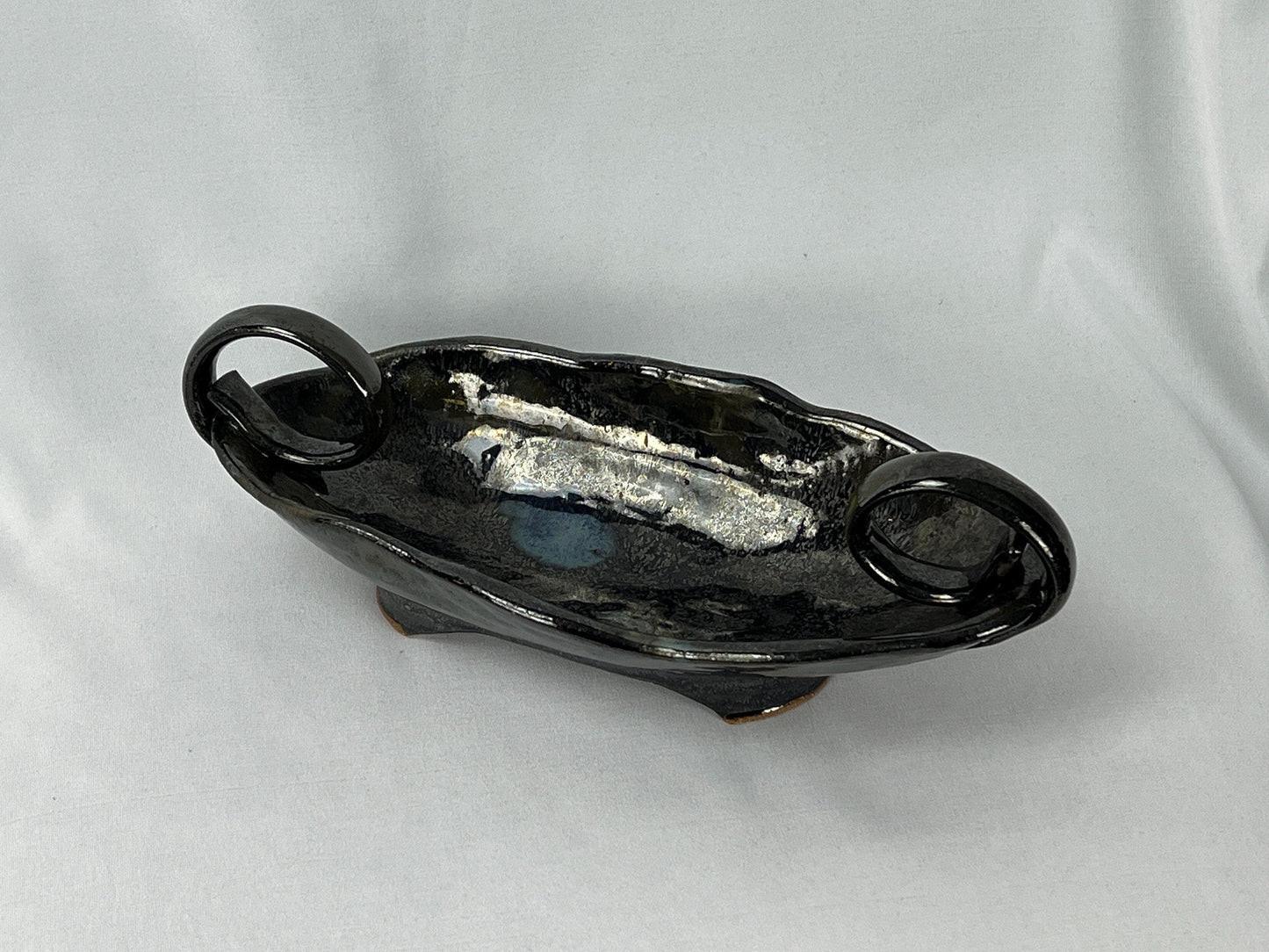 Mark Thorson Art Pottery Bowl & Plate (Dark Glaze Porcelain, 11")