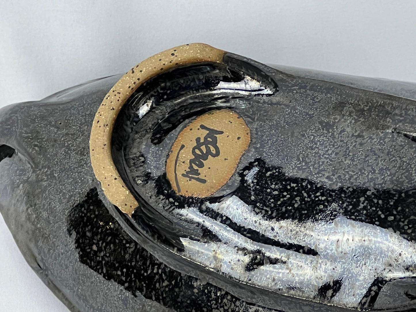 Mark Thorson Art Pottery Bowl & Plate (Dark Glaze Porcelain, 11")