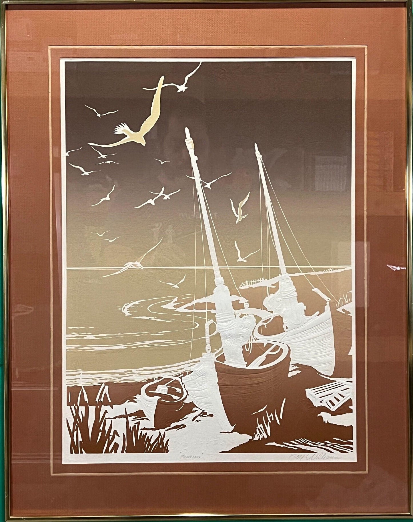 Pencil Signed Roy Williams 1981 Embossed Serigraph, "Morning"