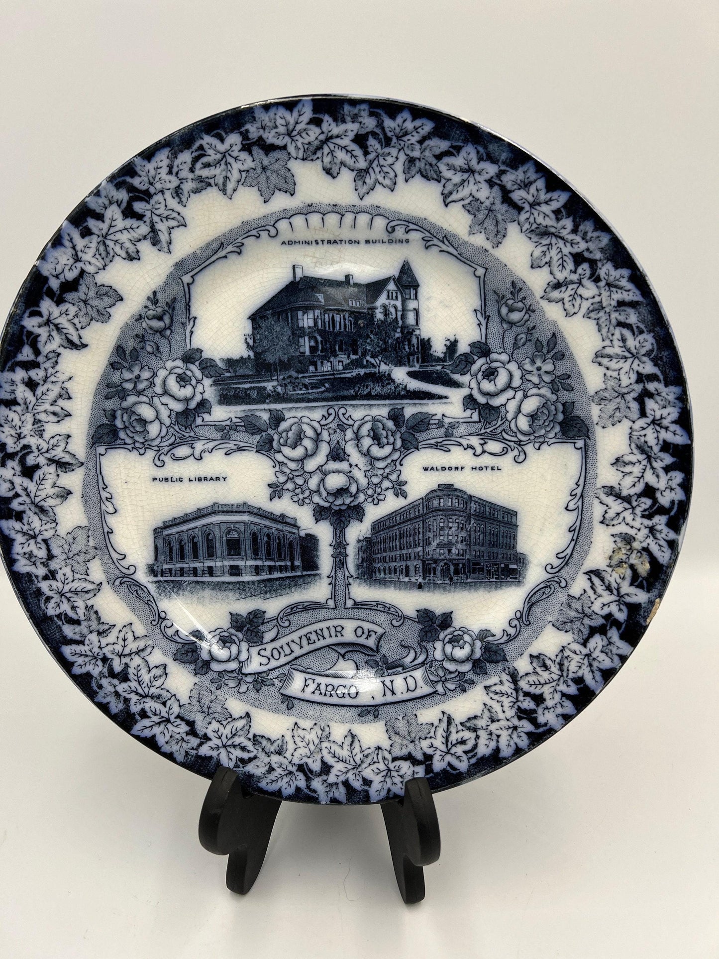 Fargo ND Collector Plate - Library, Waldorf Hotel, Administration Building