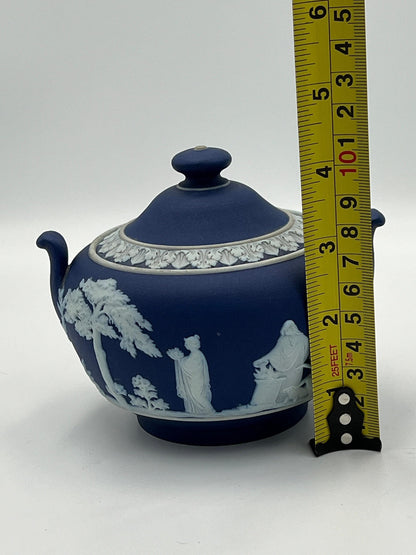 Navy Jasperware Sugar Bowl & Creamer: Antique Wedgwood Tea Set