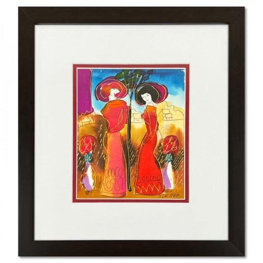 Signed Moshe Leider Watercolor Painting - Mixed Media, Custom Frame