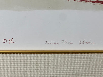 Signed 1970 Jack Levine Lithograph Shamisen Player