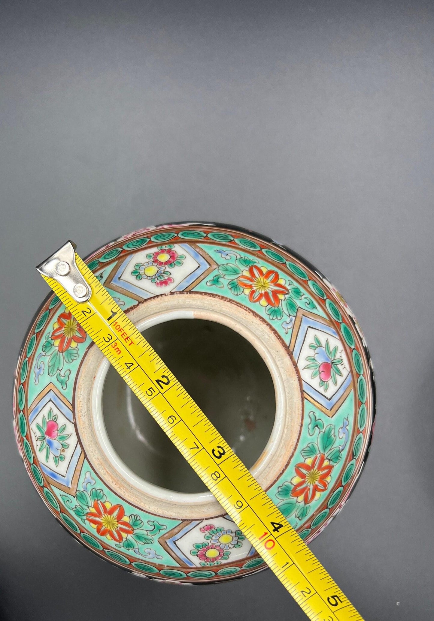 Republic Period Chinese Ginger Jar, Polychrome Floral (5" H)