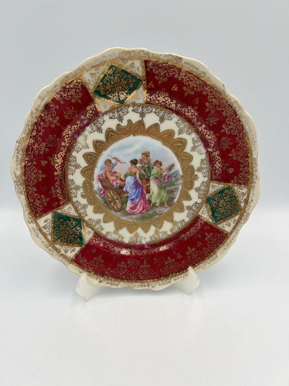 German Porcelain Plate: Vintage Classical Scene, 7.5 Inch