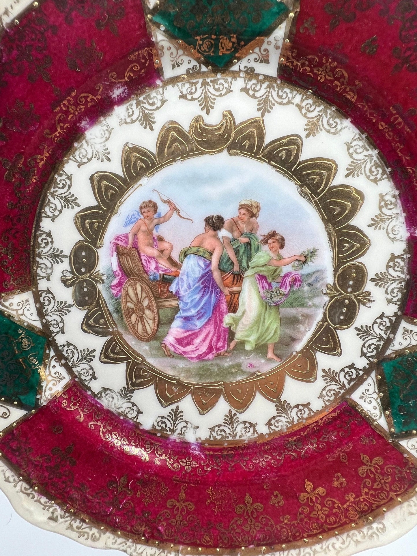 German Porcelain Plate: Vintage Classical Scene, 7.5 Inch