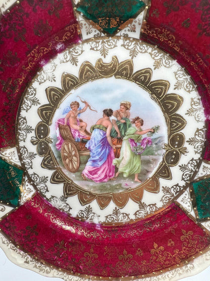 German Porcelain Plate: Vintage Classical Scene, 7.5 Inch