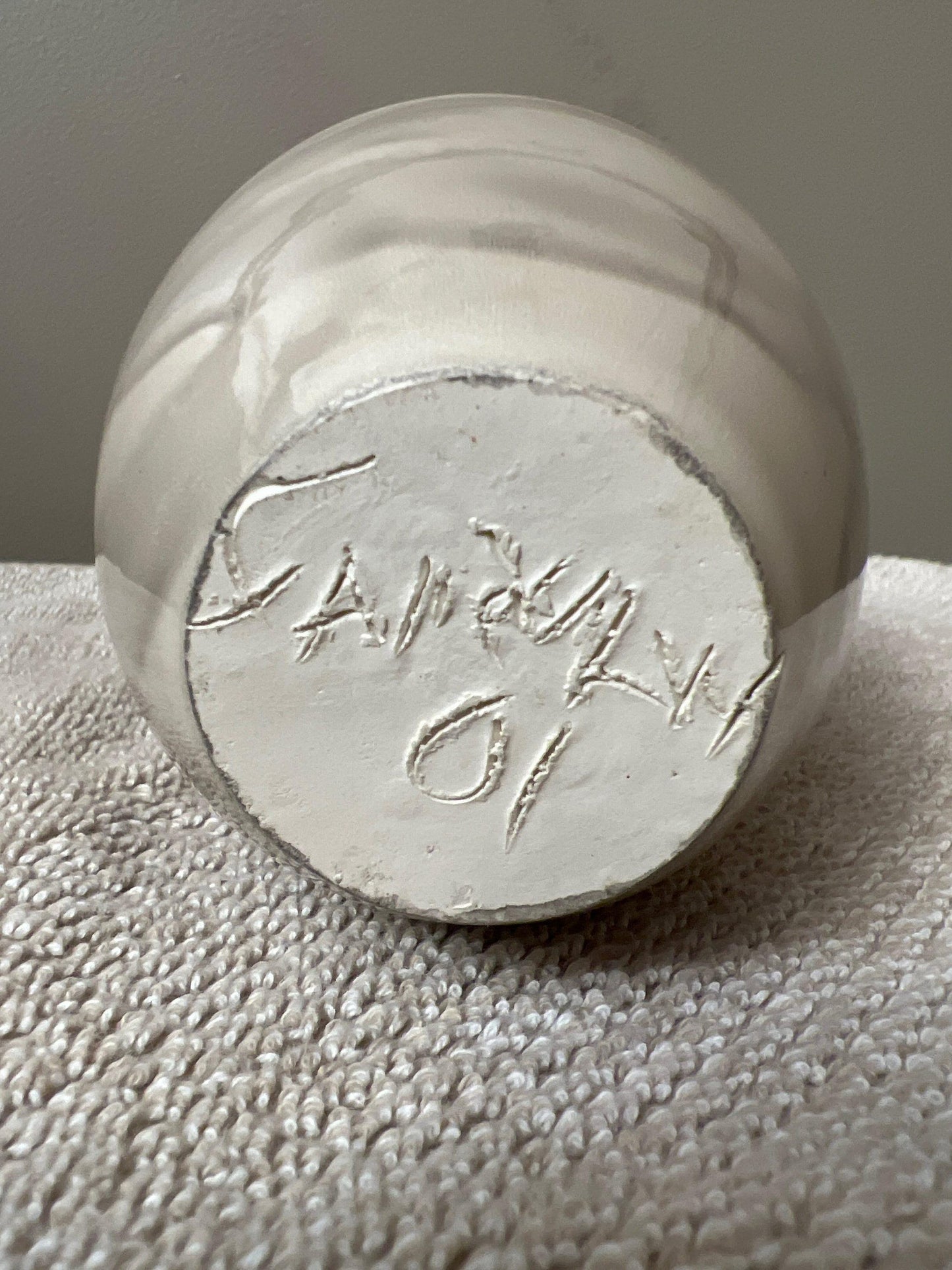 Bruce Fairman Vase: Signed Ceramic with Unique Glaze Colors