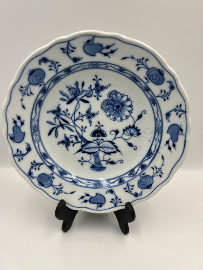 Meissen A Set Of Two Deep Plates Hand Painted Blue Onion, NO Swords, dated pre1880s