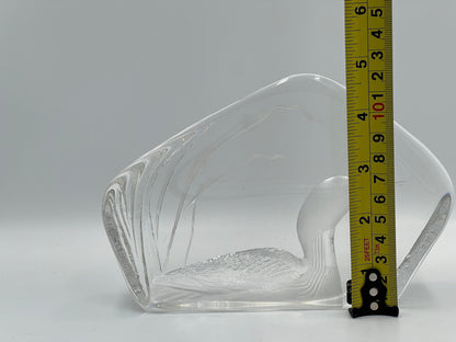 Mats Jonasson Signature Series Duck Mallard Crystal Glass Etching Art Paperweight