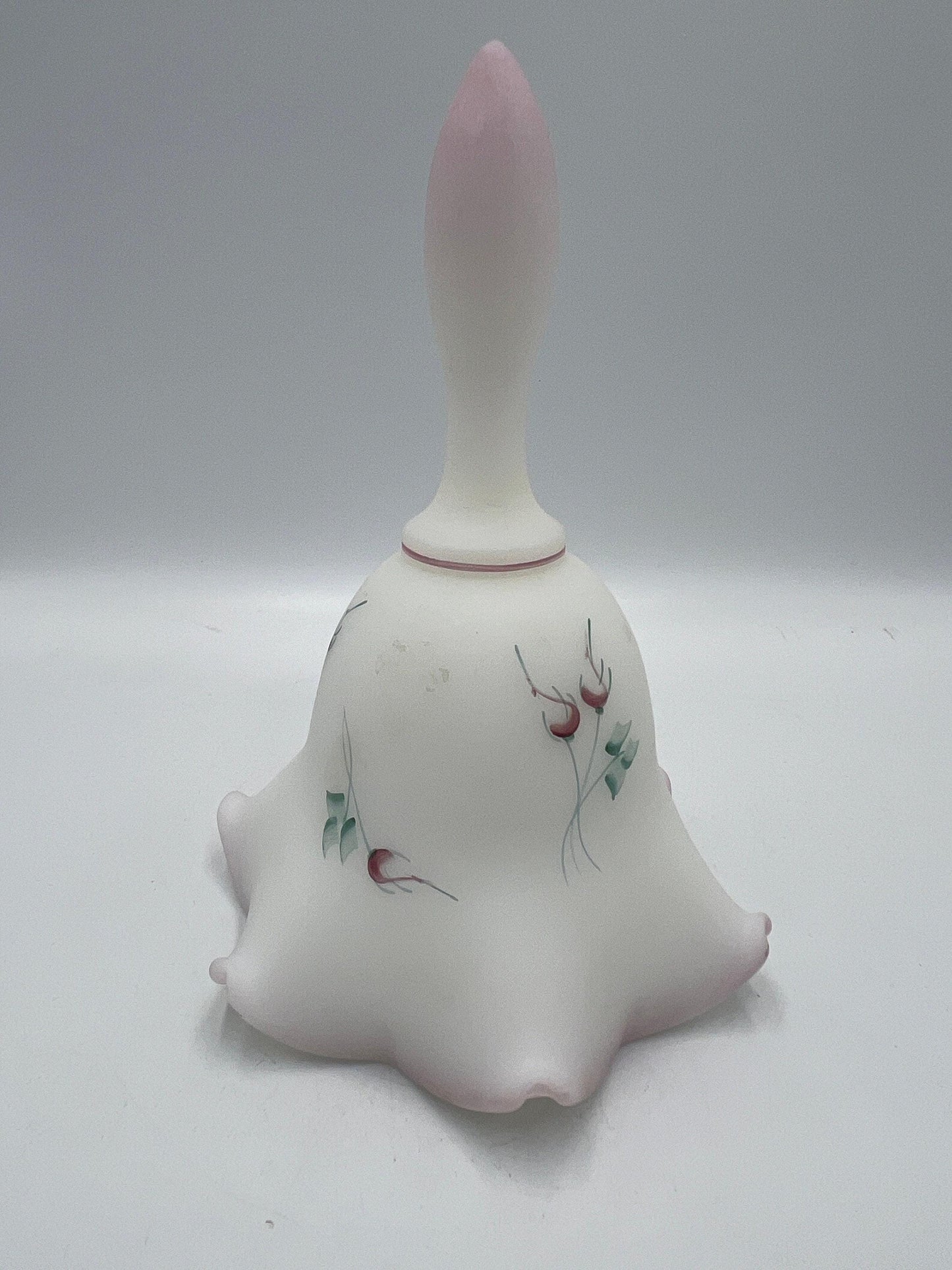 Rose Garden Bell: Fenton Hand-Painted Glass (Rare Collectible)