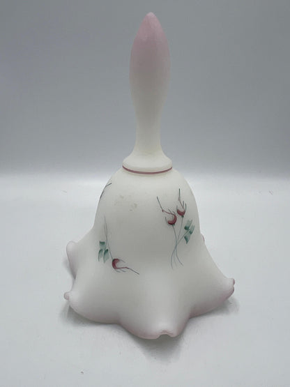 Rose Garden Bell: Fenton Hand-Painted Glass (Rare Collectible)