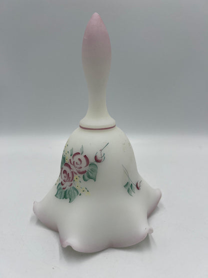 Rose Garden Bell: Fenton Hand-Painted Glass (Rare Collectible)
