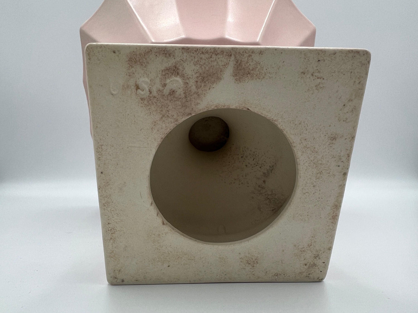 Pedestal Flower Vase / Compote: Pink Ceramic Table Decor (6.8in Height), Believed to be Haeger Pottery