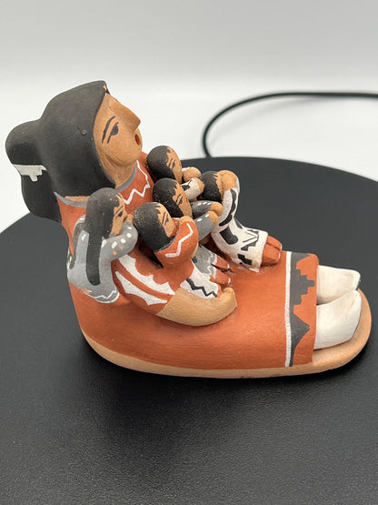 Vintage Hand-Painted Angie Loretto (artist) Native American Figurine