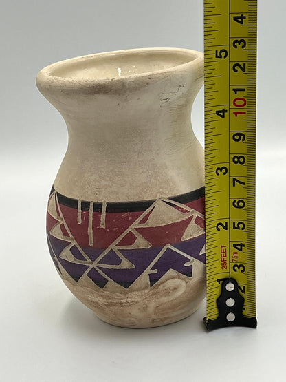 Native American South Dakota Sioux Pottery Bowl / Vase / Covered Dish SP-RC-SD