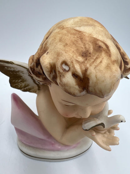 Vintage Angel Cherub Busts, Hand-Painted Victorian Style (Pair, 4.75")