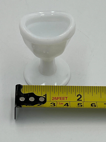 Milk Glass Eyewash Cup: Vintage White Collectible (8-Panel Octagon Stem)