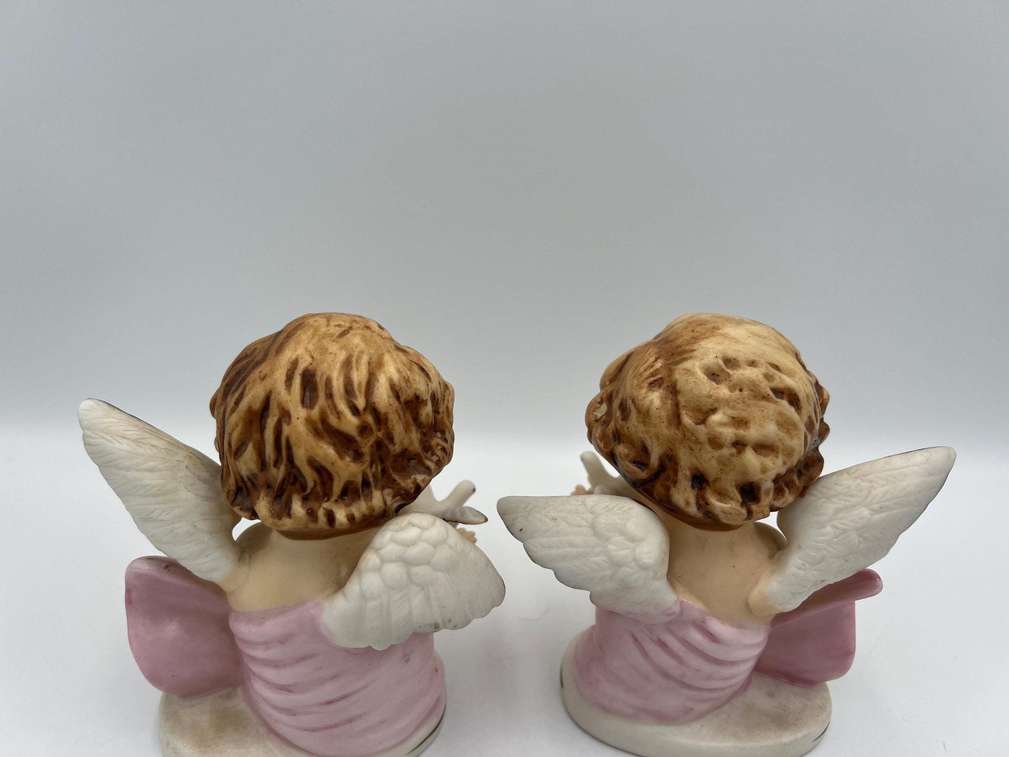 Vintage Angel Cherub Busts, Hand-Painted Victorian Style (Pair, 4.75")