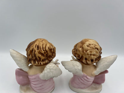 Vintage Angel Cherub Busts, Hand-Painted Victorian Style (Pair, 4.75")