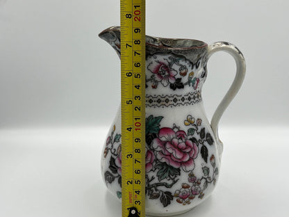 Jedoo Ironstone Pitcher Vase: Small Blue Floral Design, England