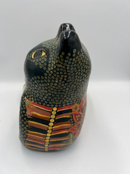 Mid Century Modern Ceramic Cat: Hand Painted Japanese Figurine